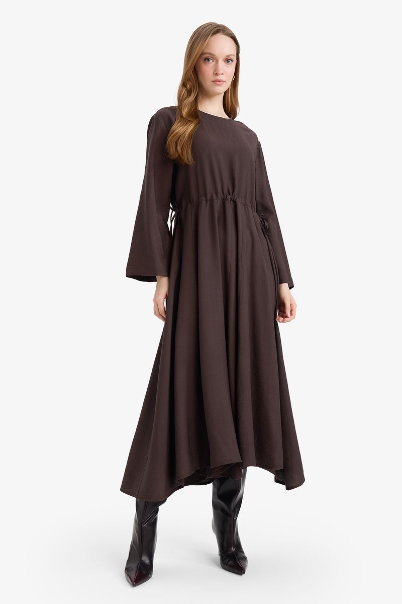 DeFacto Brown Woman Asymmetric Dress Casual - Image 1